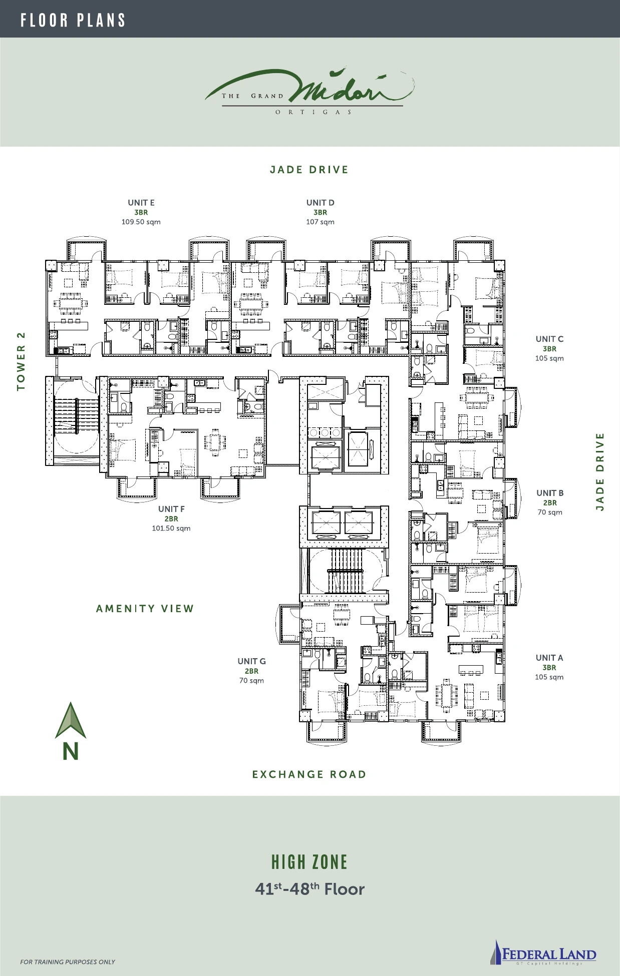 The Grand Midori Ortigas Tower 1 - High Zone · 41st–48th Floor