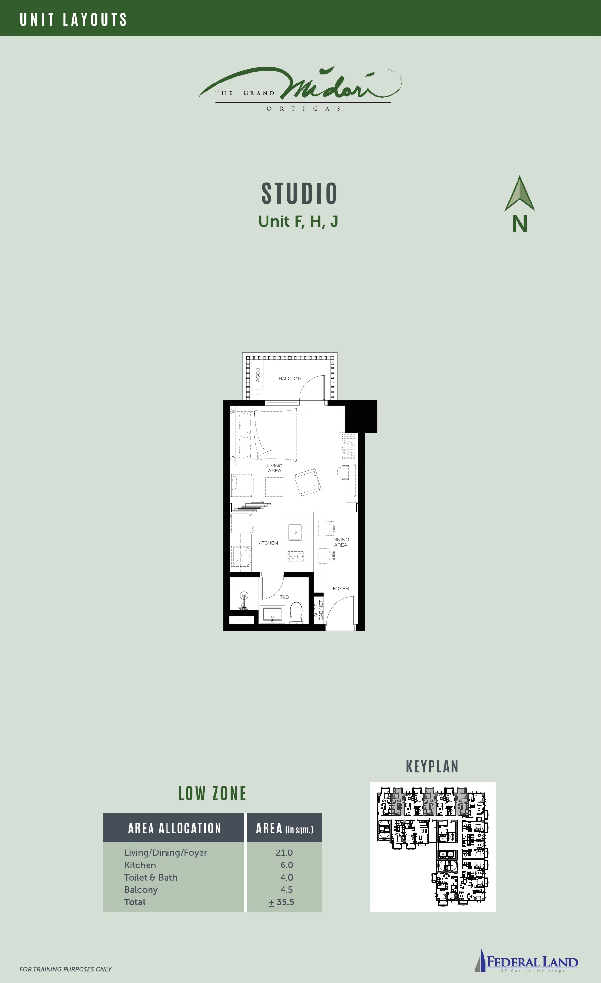 The Grand Midori Ortigas Tower 1 - Studio · Units F, H, J