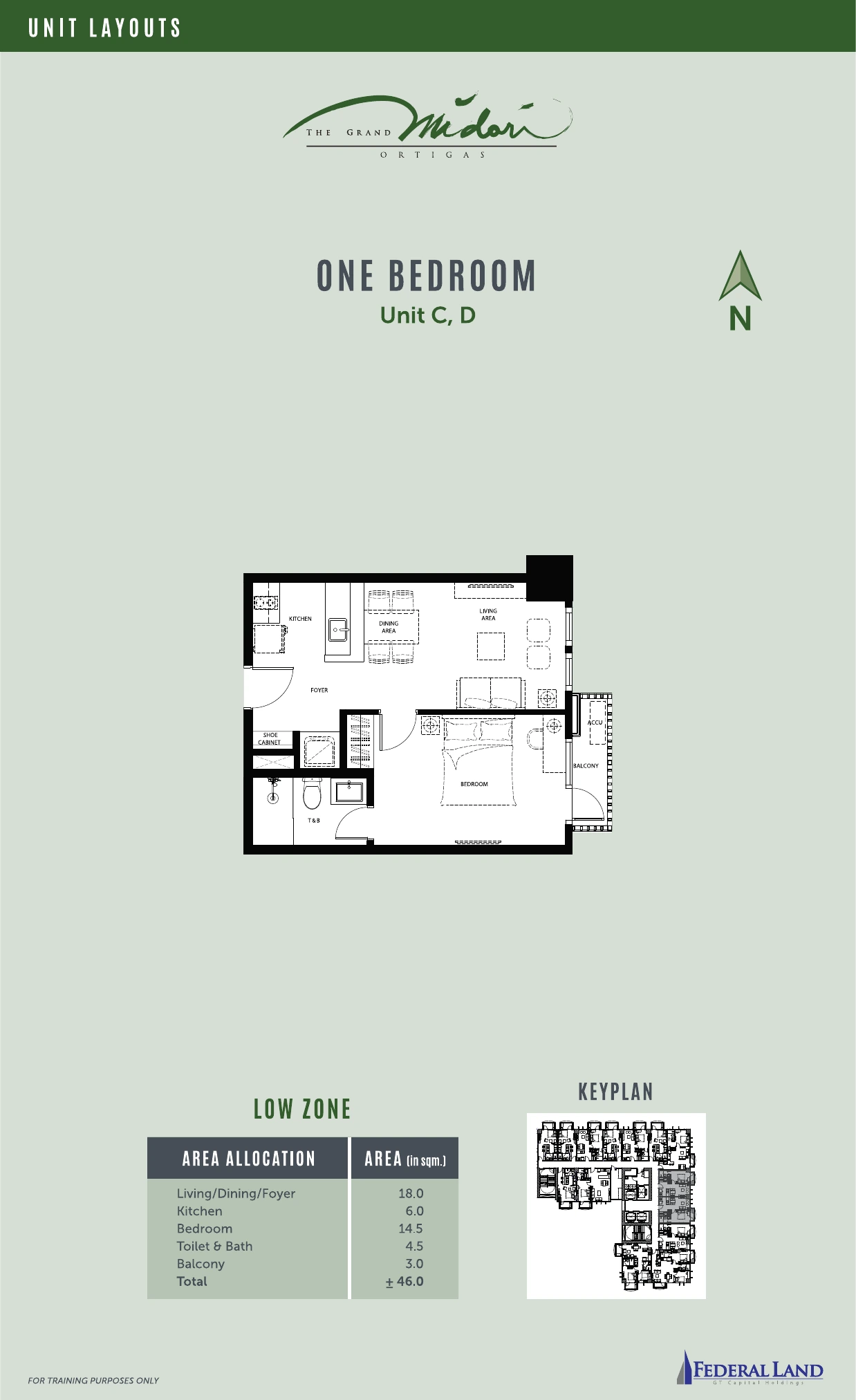 The Grand Midori Ortigas Tower 1 - 1 Bedroom · Units C, D