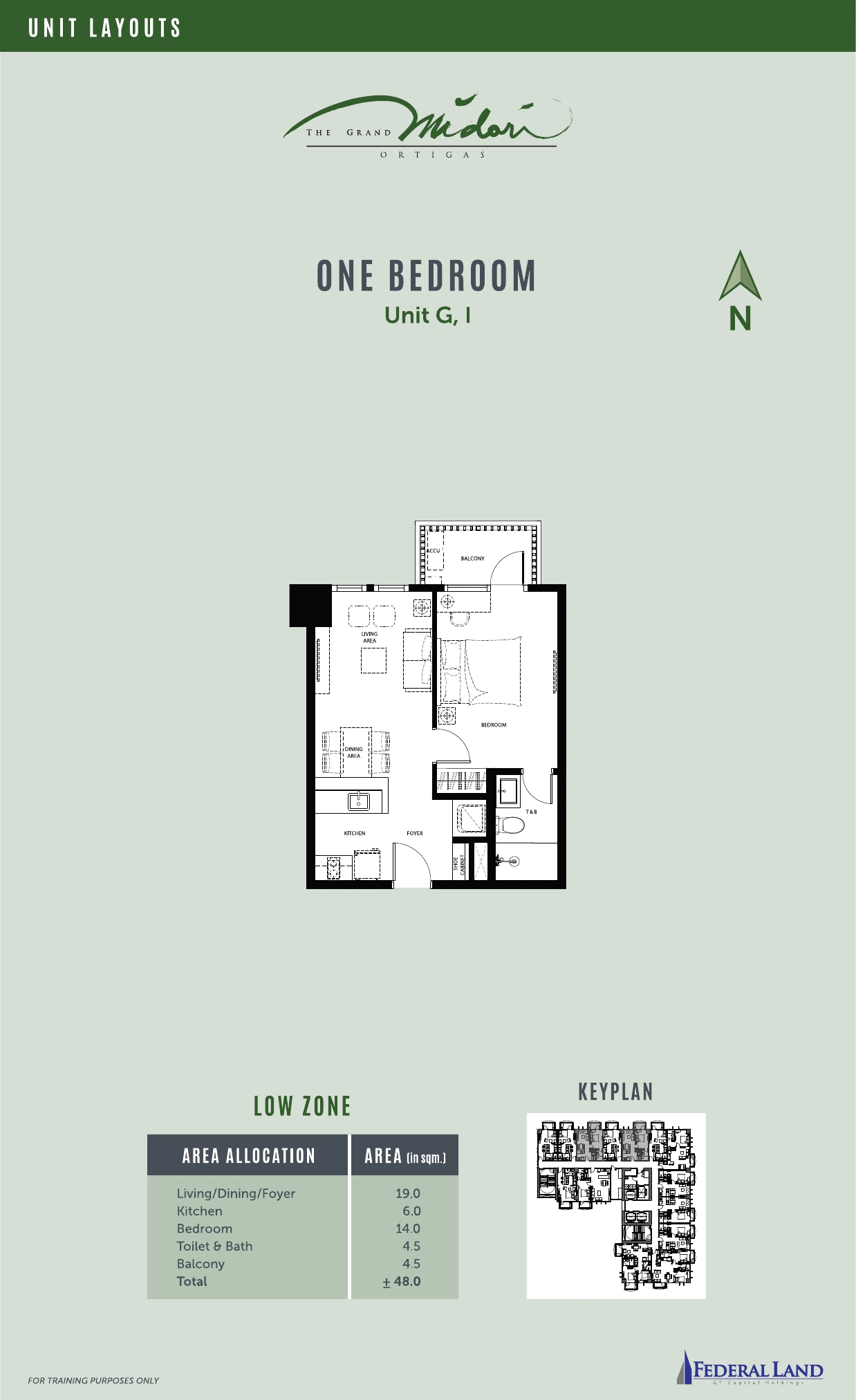 The Grand Midori Ortigas Tower 1 - 1 Bedroom · Units G, I