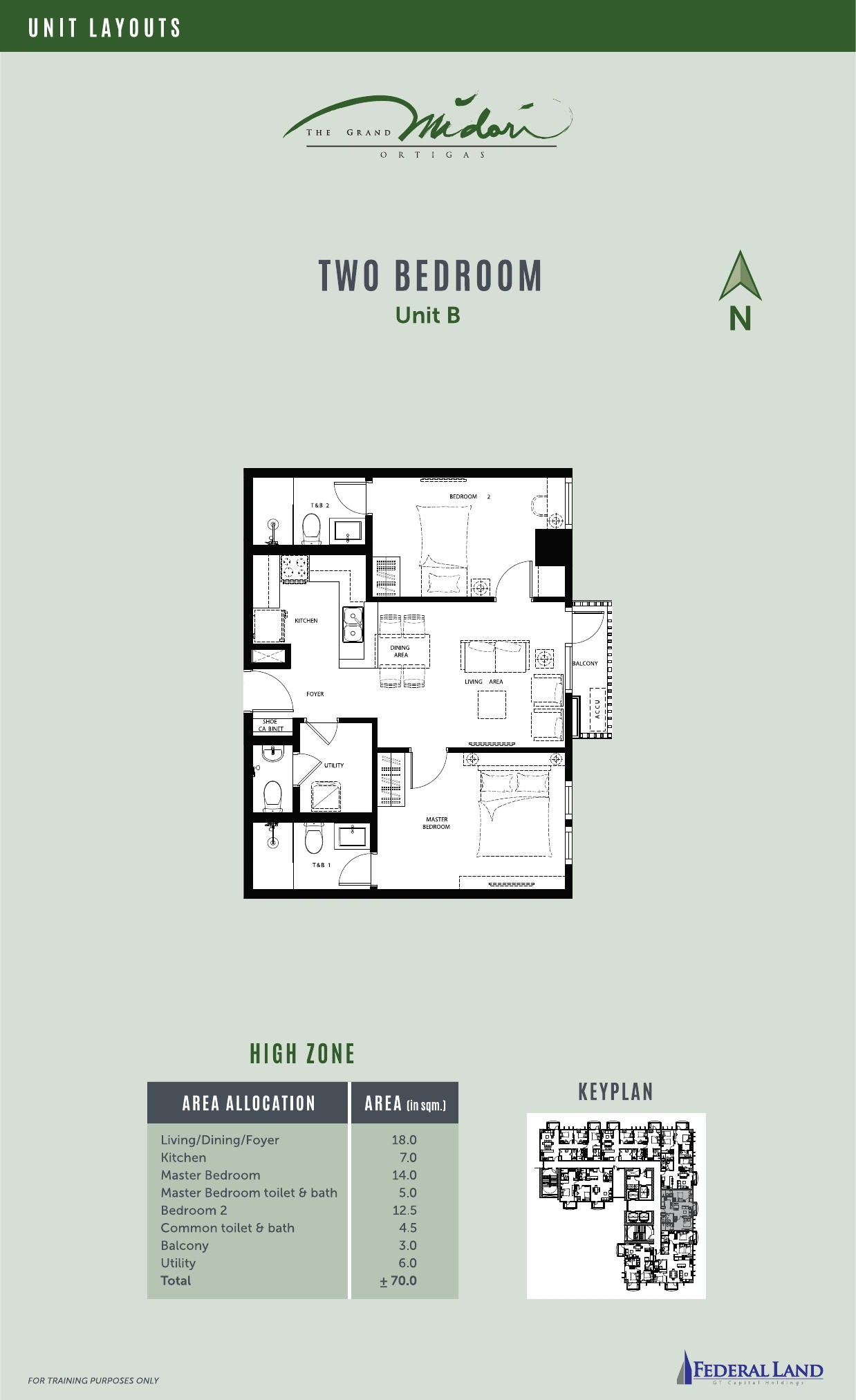 The Grand Midori Ortigas Tower 1 - 2 Bedroom · Unit B