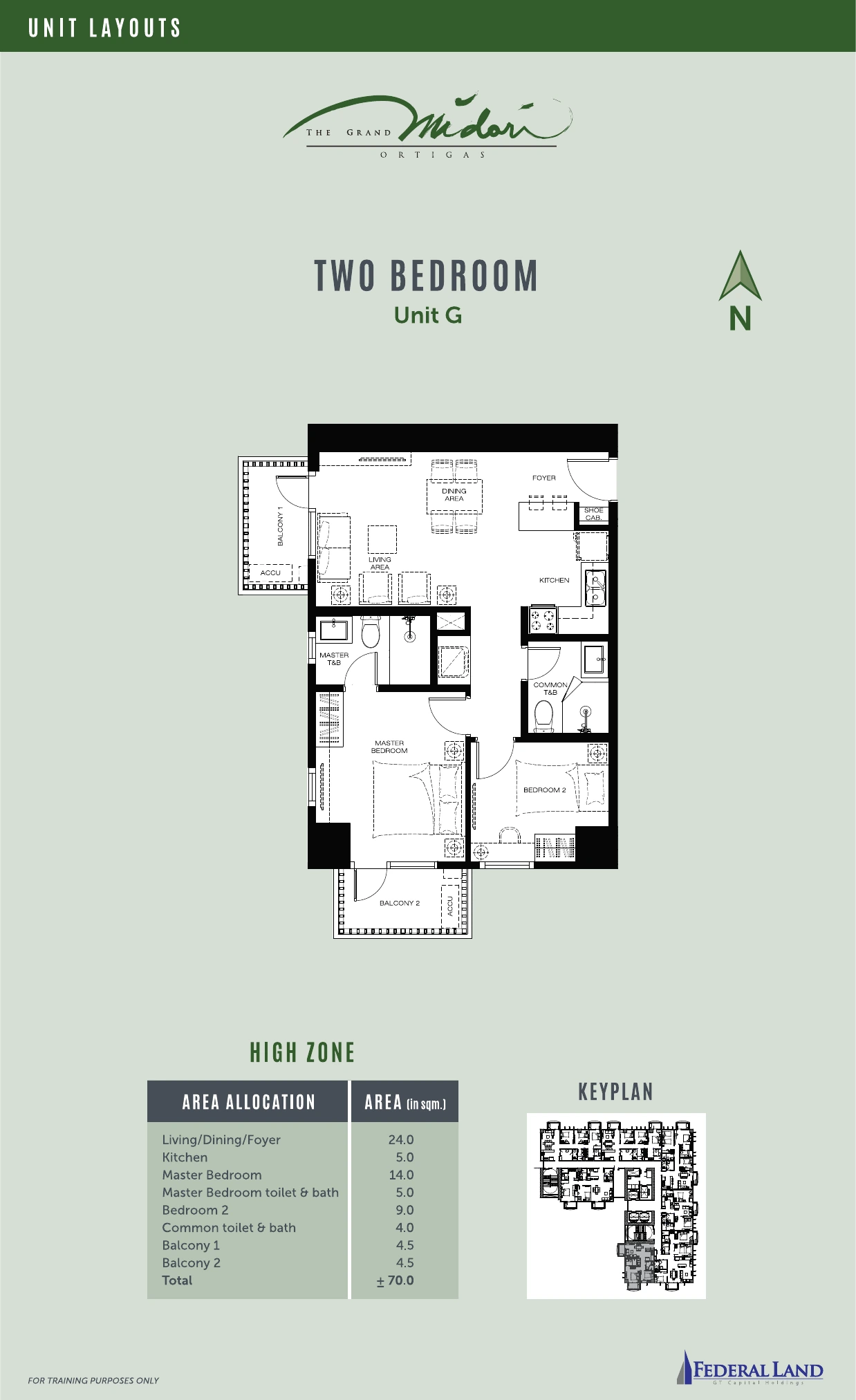 The Grand Midori Ortigas Tower 1 - 2 Bedroom · Unit G