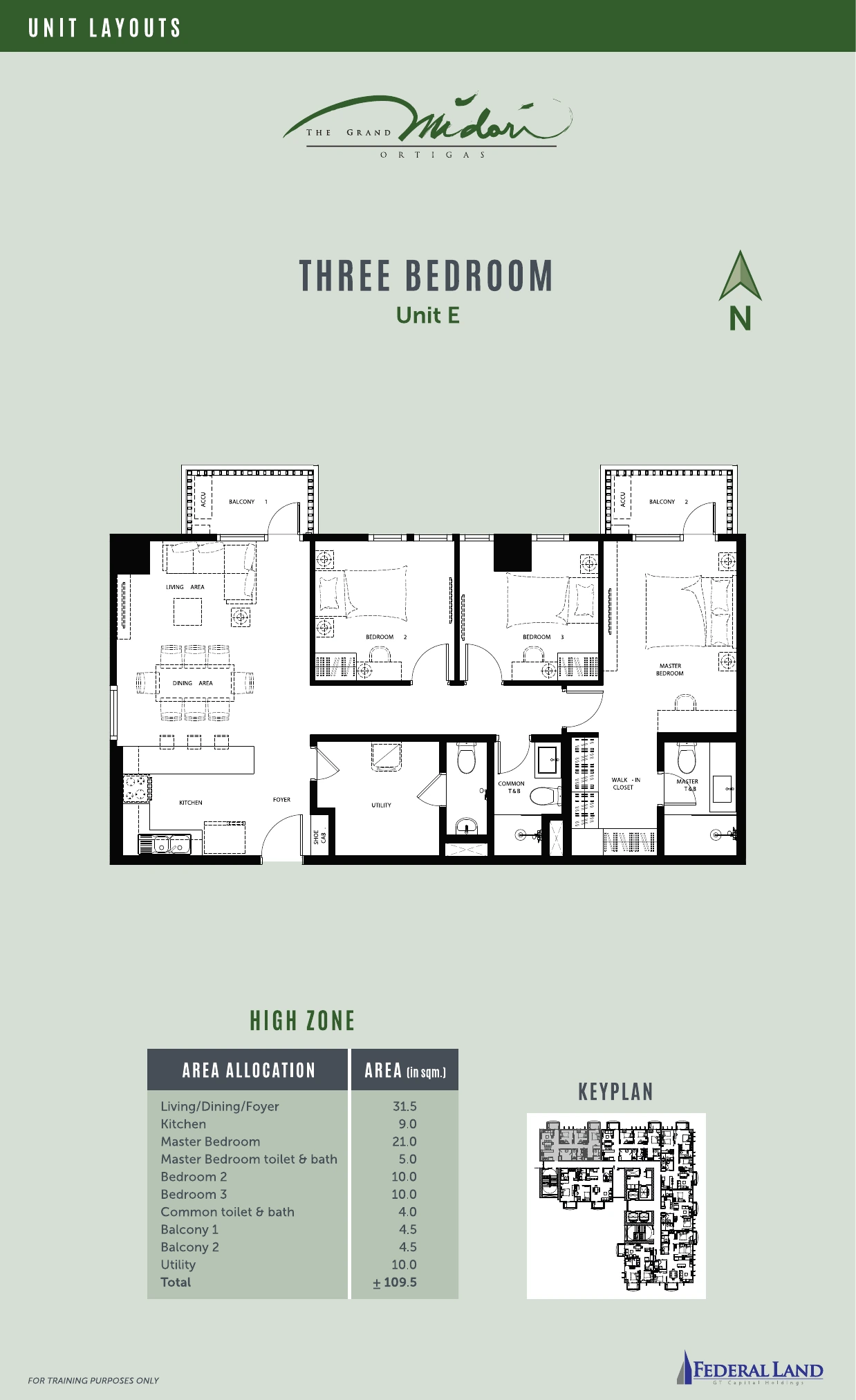 The Grand Midori Ortigas Tower 1 - 3 Bedroom · Layout