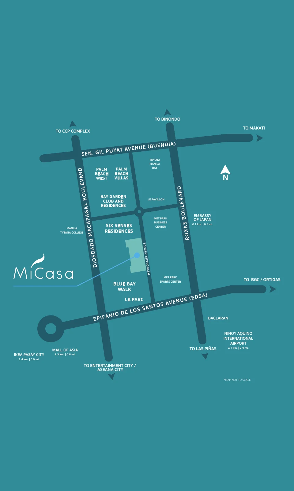Mi Casa vicinity map from the official unit-layout brochure