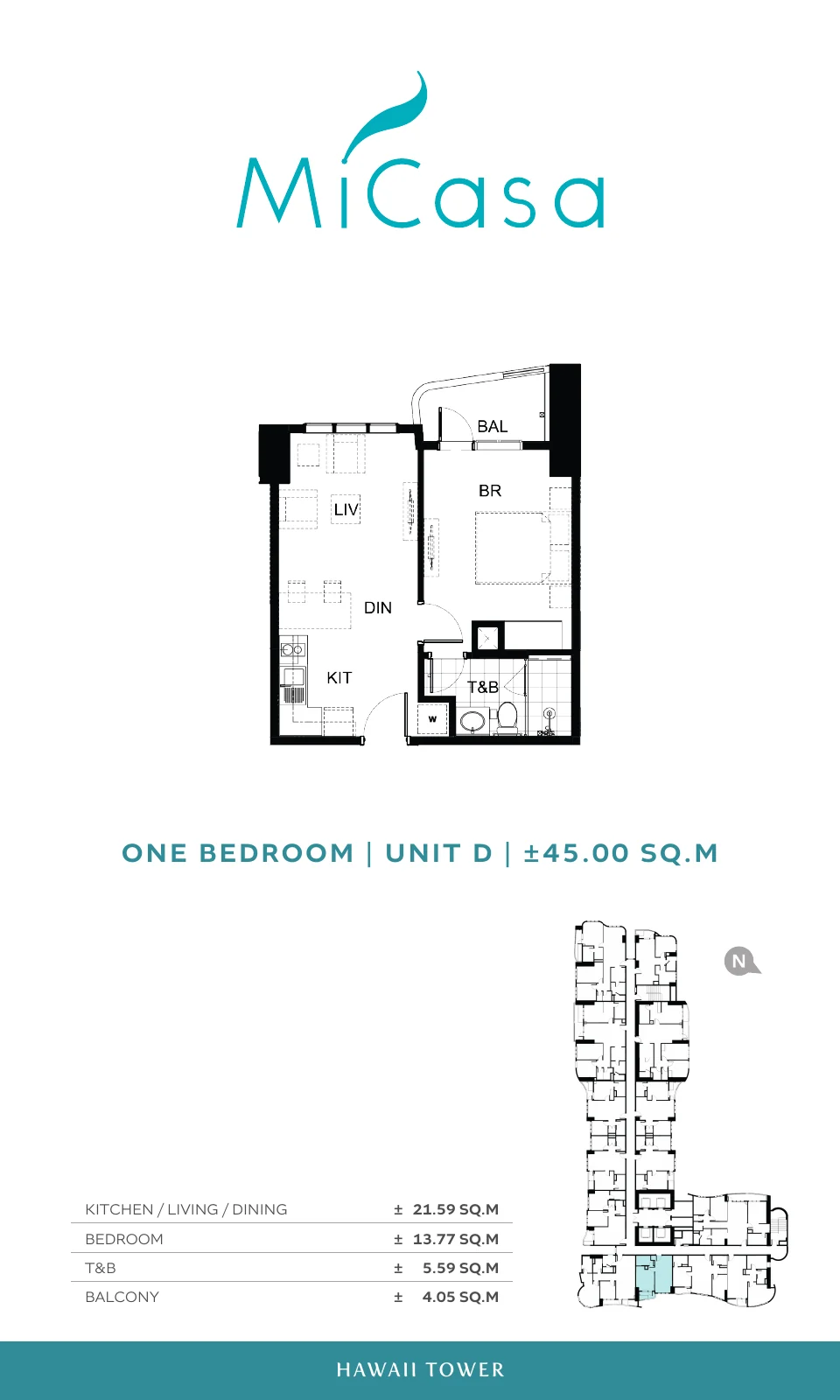 1 Bedroom Unit D