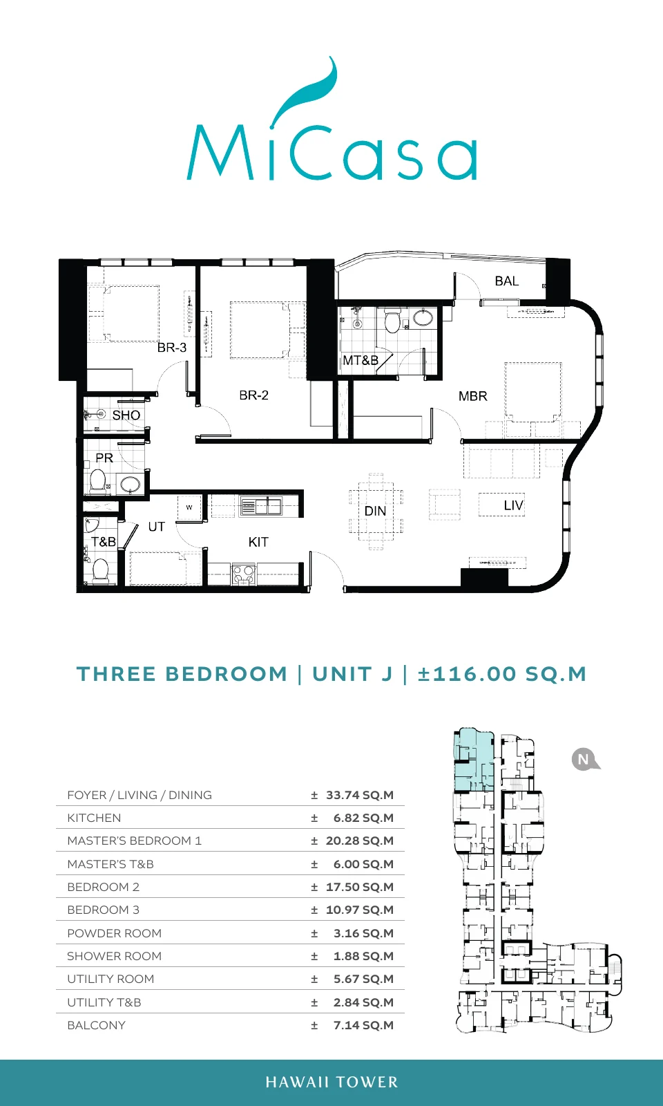3 Bedroom Unit J