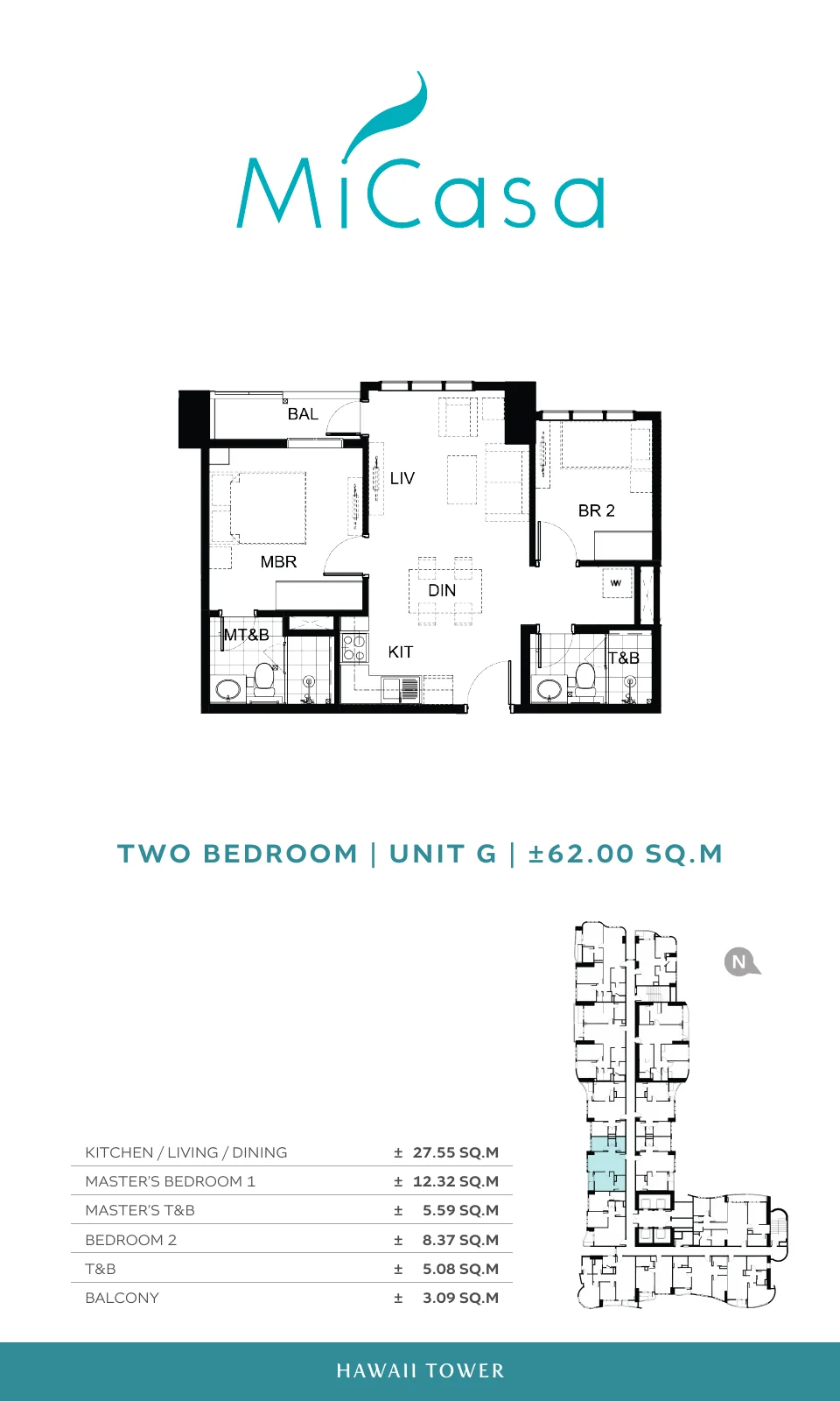 2 Bedroom Unit G