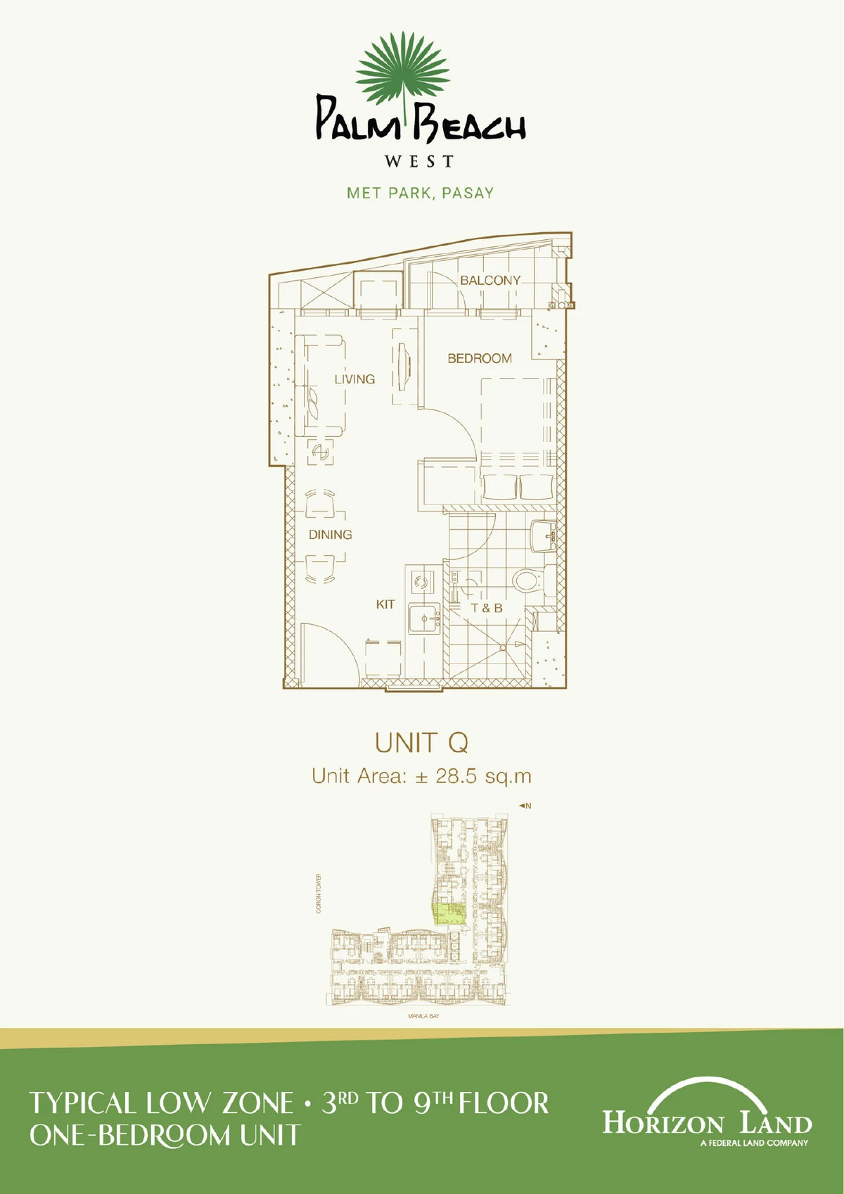 1 Bedroom Low Zone Unit O 28.5 SQM