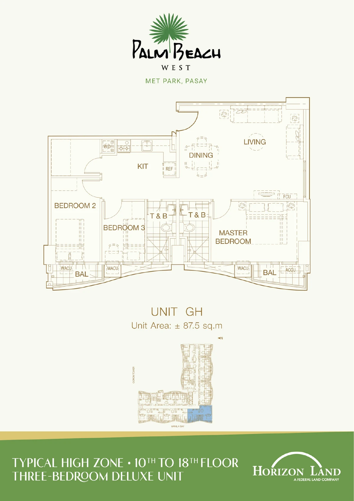 3 Bedroom Deluxe Unit GH 87.5 SQM