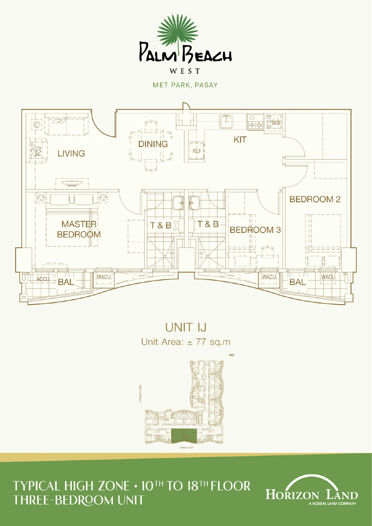3 Bedroom Unit IJ 77 SQM