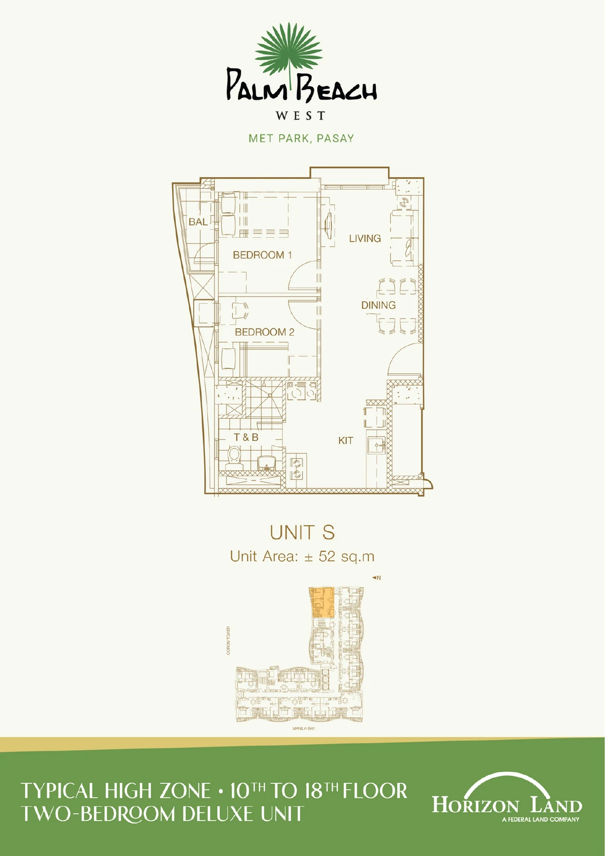 2 Bedroom High Zone Deluxe Unit S 52 SQM