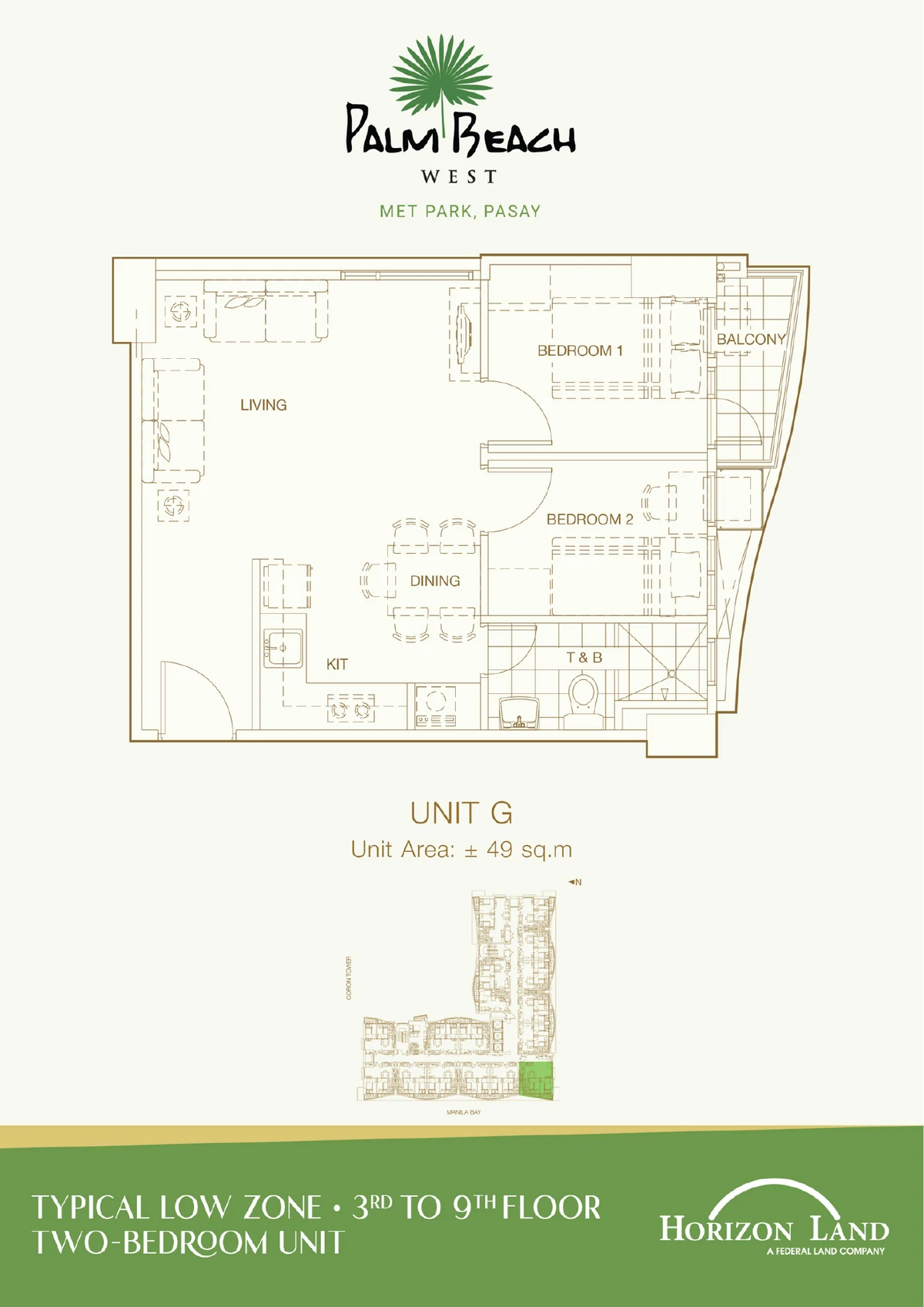 2 Bedroom Low Zone Unit G 49 SQM