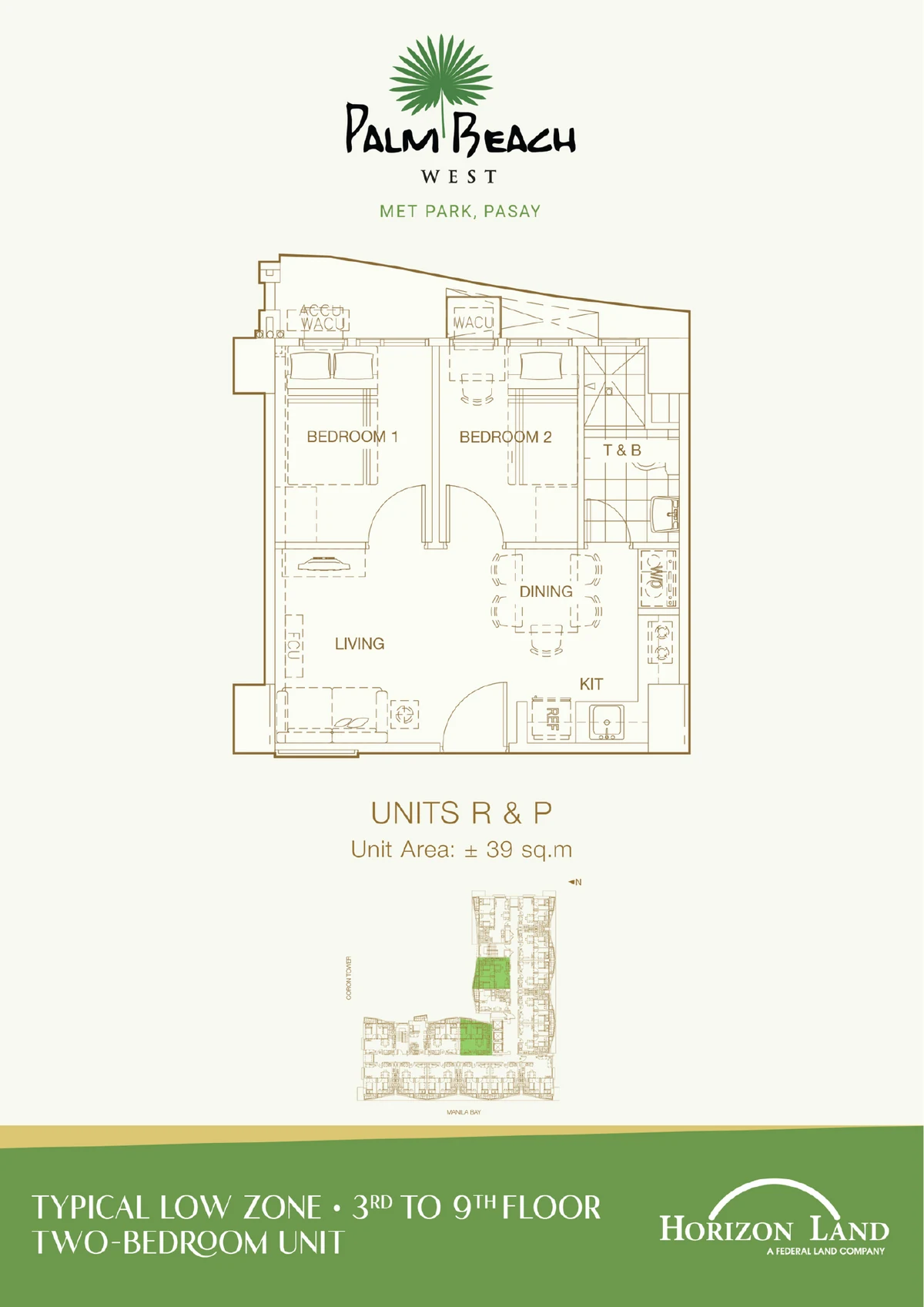 2 Bedroom Low Zone Units R and P 39 SQM