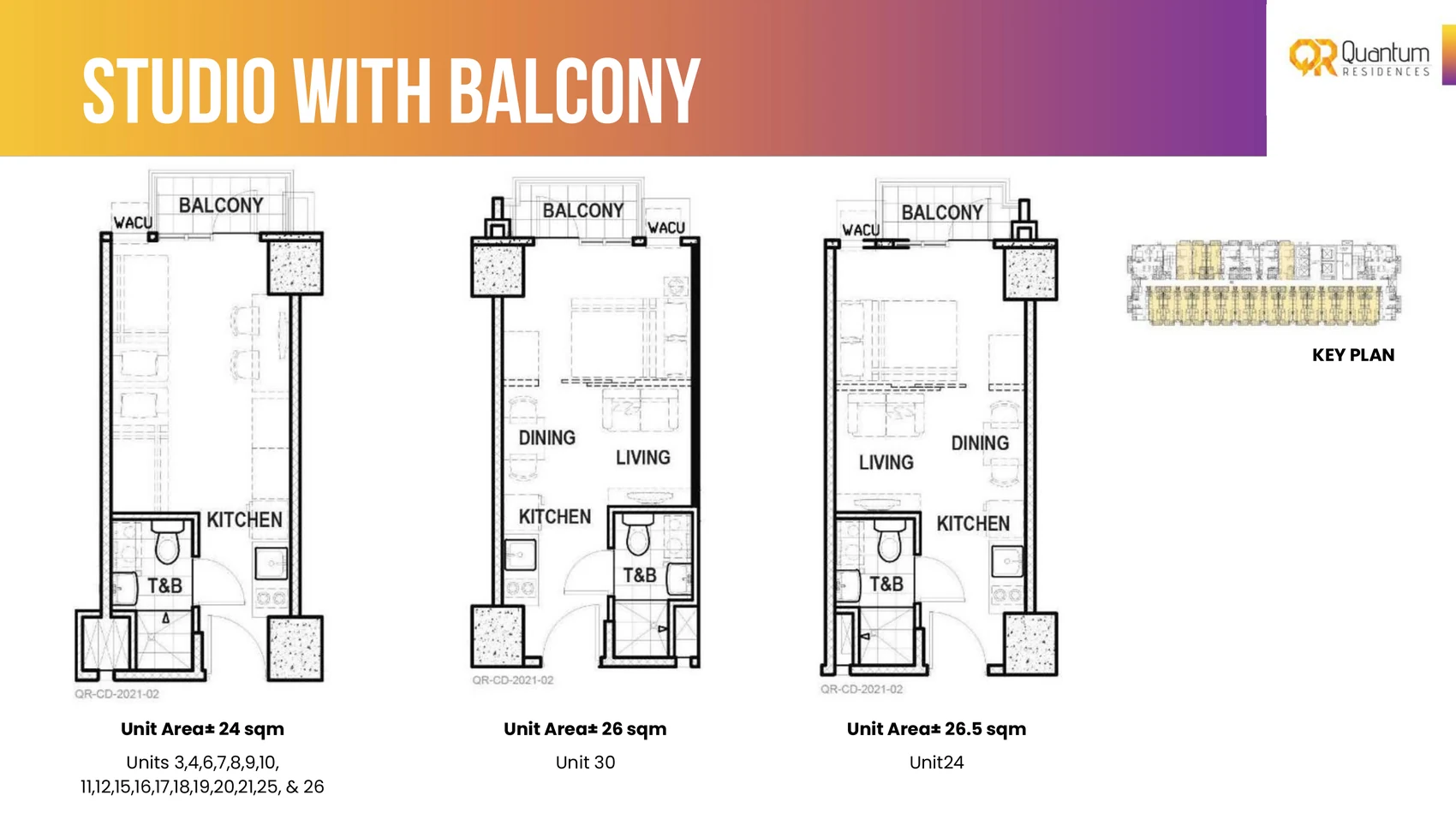 Studio with Balcony