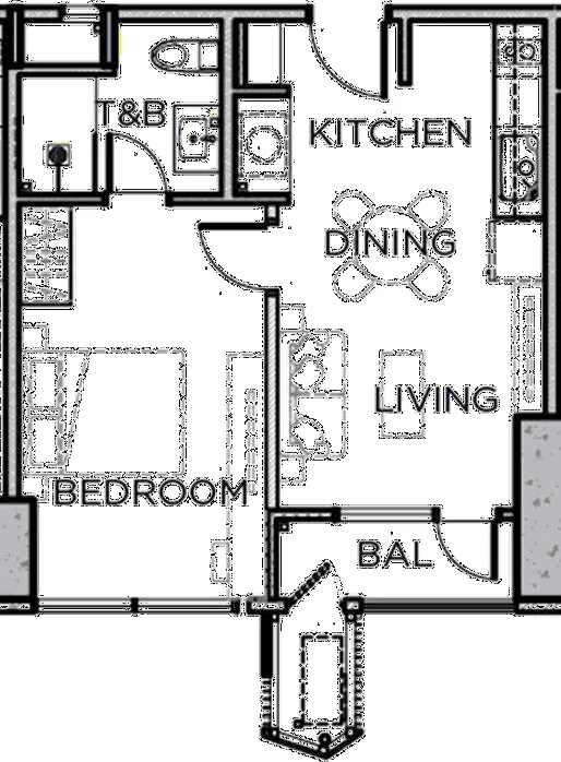 Typical One Bedroom Layout