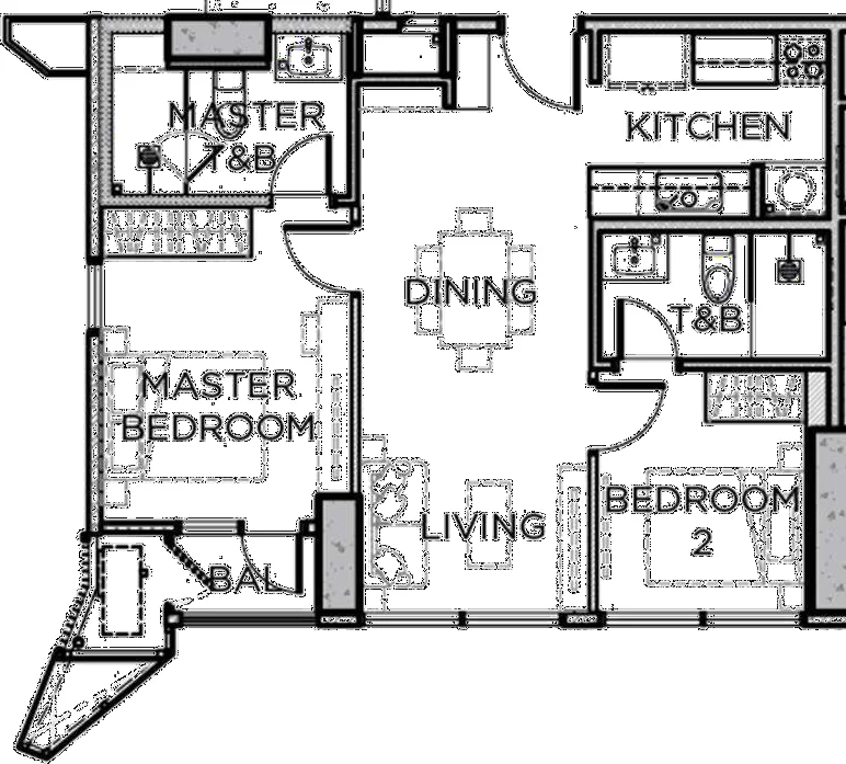 Typical Two Bedroom Layout